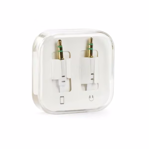 Kaabel AUX Jack 3,5 mm (male) to Jack 3,5 mm (male) BOX 1 m valge