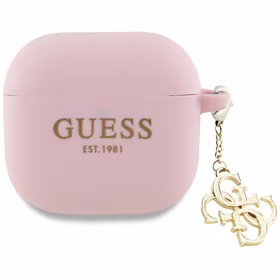 Guess AirPods 4 cover Silicone 4G Charm ümbris - roosa