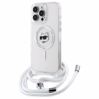 Karl Lagerfeld IML Choupette Head & Cord Magsafe iPhone 16 Pro Ümbris - Clear