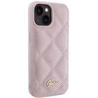 Guess Quilted Metal Logo ümbris jaoks iPhone 15 - roosa