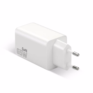 GaN laadija 1 x USB, 2 x USB-C Quick Charge 4+ 65W valge