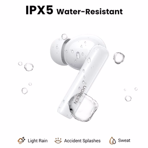 Ugreen HiTune T6 juhtmevabad kõrvaklapid ANC funktsiooniga + USB-A - USB-C kaabel valged