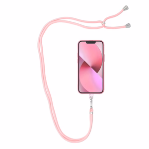SWING (6mm) Phone lanyard, Phone pendant with adjustable length / cord length 165cm (max 82.5cm in the loop) / on the shoulder or neck - lite roosa
