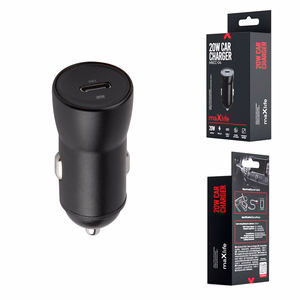 Maxlife MXCC-04 PD QC autolaadija 1x USB-C 20W must