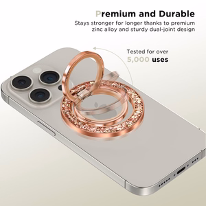 Tech-Protect MMR200 magnetic hoidja / ring koos MagSafe - roosa koos crystals