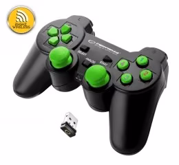 Esperanza EGG108G Gaming Controller must, roheline USB 2.0 Gamepad Analogue / Digital PC, Playstation 3
