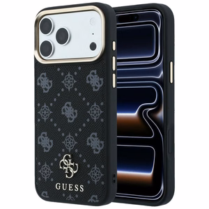 Guess Peony 4G Small Logo MagSafe-ümbris iPhone 17 Pro Max / 18 Pro Max jaoks, must