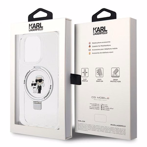 Karl Lagerfeld Ring Stand Karl&Choupette MagSafe ümbris jaoks iPhone 13 Pro Max - valge