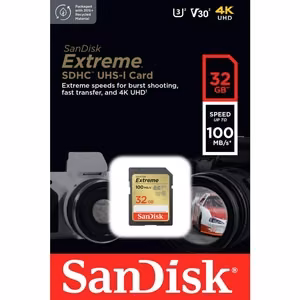 SanDisk Extreme SDHC mälukaart 32GB 100/60MB/s C10 V30 UHS-I U3