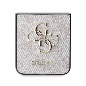 Guess Leather 4G Metal Logo Ümbris jaoks Samsung Galaxy Z Flip 6 - Roosa