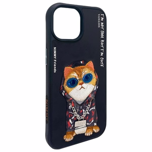 Nimmy Glasses Cool Cat ümbris jaoks iPhone 15 - must