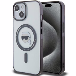 Karl Lagerfeld KLHMP15SHKHNOTK iPhone 15 6.1" läbipaistev hardcase IML Karl`s Head MagSafe