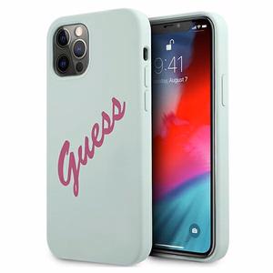 Guess GUHCP12MLSVSBF iPhone 12/12 Pro 6.1" синий-фуксия/синий-фуксия жёсткий чехол Silicone Vintage