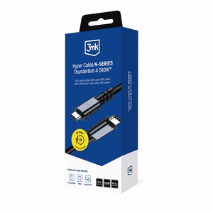 3mk Hyper Cable N-SERIES USB-C / USB-C Thunderbolt 4 2m 48V / 5A 40Gb/s 240W 8K60Hz - black