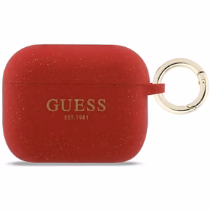Guess Silikoon Glitter Ring Ümbris for AirPods Pro 3 - punane and Glitter