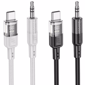 AUX kaabel Jack 3,5 mm - USB C Hoco 1,2 m UPA27 must