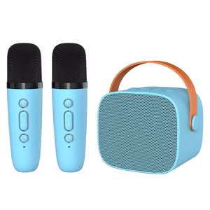 Blavec kantav Bluetooth kõlar WS-07 Karaoke Party 5W 2 mikrofoniga sinine