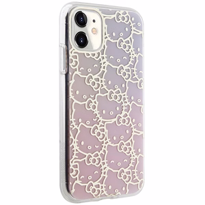 Hello Kitty IML Gradient Electrop Crowded Kitty Head Ümbris jaoks iPhone 11 / Xr - Roosa