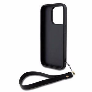 DKNY Wrist Strap Stock Logo ümbris jaoks iPhone 15 Pro - must