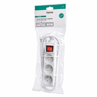 Hama Standard 3-socket power strip 1.5m - valge