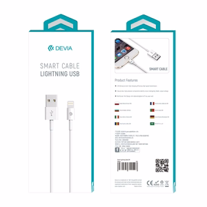 Devia cable Smart EC080 USB - Lightning 1,0 m 2,1A valge