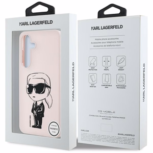 KARL LAGERFELD ümbris jaoks SAMSUNG S25 KLHMS25SPNYKGRTP (Magnetic Silicone Graffiti Ikonik) roosa