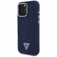 Guess Denim Triangle Logo MagSafe iPhone 16 Pro Max Ümbris - Sinine