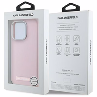 Karl Lagerfeld FW Metal Plate MagSafe iPhone 15 Pro Max Ümbris - roosa