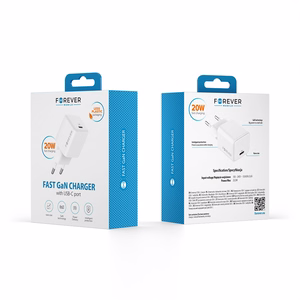 Forever TC-08-20C GaN PD laadija 1x USB-C 20W valge