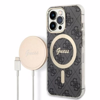 Set Guess GUBPP13LH4EACSK Ümbris+ Charger iPhone 13 Pro must/must hard ümbris 4G Print MagSafe