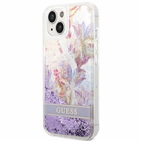 Guess GUHCP14MLFLSU iPhone 14 Plus 6.7 "violet / lilla hardcase Flower Liquid Glitter