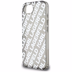 Karl Lagerfeld IML Repeat Logo ümbris jaoks iPhone 16e - hõbedane