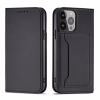 Magnetkaardi ümbris iPhone 13 Pro pouch kaardi rahakoti kaardihoidja must