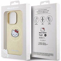 Hello Kitty Leather Kitty Head MagSafe ümbris jaoks iPhone 14 Pro Max - kuldne