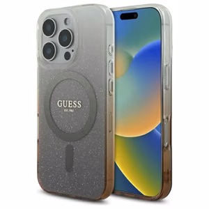 Guess IML Glitter Gradient MagSafe iPhone 16 Pro Ümbris - Brown