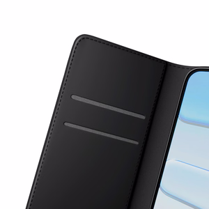 Puro Wallet Stand ümbris jaoks iPhone 17 made of eco-leather, with a flap, wallet and stand function - must