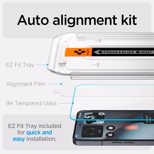 Spigen Glas.TR EZ Fit Karastatud klaas 2-pack jaoks Nothing Phone 3 - Läbipaistev