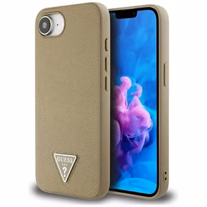 Guess Grained Triangle MagSafe ümbris jaoks iPhone 16e - brown
