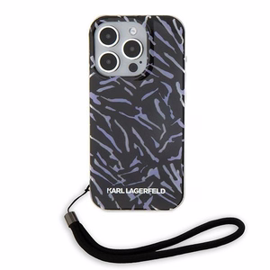 Чехол Karl Lagerfeld Zebra With Cord для iPhone 15 Pro Max - фиолетовый