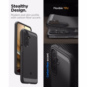 Spigen Rugged Armor ümbris mudelile Samsung Galaxy A27 5G – mattmust