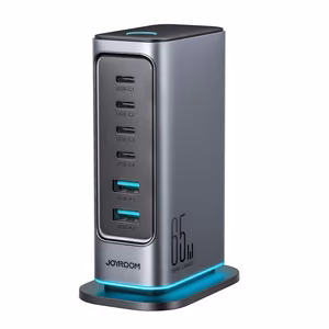 Joyroom JR-TCM02 GaN 65W laadija charging station 4xUSB-C 2xUSB-A UK plug - hall