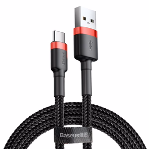 Baseus cable Cafule USB - USB-C 1,0 m 3A punane-must