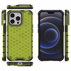 Honeycomb Case броневой чехол с TPU бампером для iPhone 13 Pro зелёный