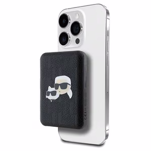 Karl Lagerfeld Powerbank induktiivne KLPB5FPGKSKCHK 16W 5000mAh must/must Karl&Choupette Head Pin MagSafe