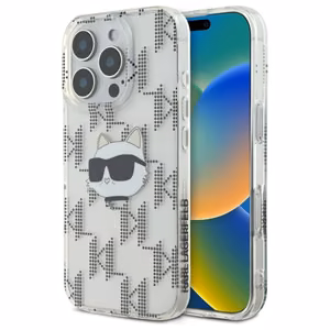 Karl Lagerfeld IML Choupette Head Electroplated iPhone 16 Pro Max Ümbris - Clear