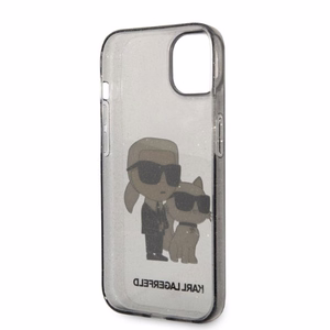 Karl Lagerfeld Glitter Karl&Choupette ümbris jaoks iPhone 14 Plus - must