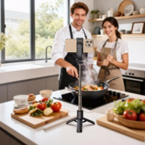 Acefast E42 selfipulk automaatse statiiviga ja Bluetooth kaugjuhtimispuldiga 63 cm - must