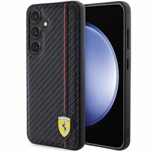 Ferrari Carbon Printed Line ümbris jaoks Samsung Galaxy S24+ - must