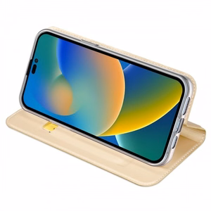 Dux Ducis Skin Pro Case for Samsung Galaxy S23+ Flip Card Wallet Stand Gold