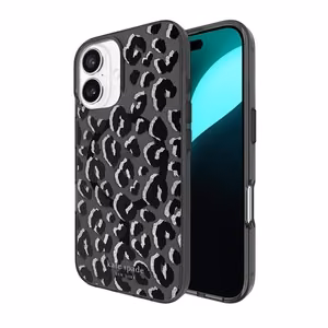 Kate Spade New York „Black City Leopard“ MagSafe'i ümbris Apple iPhone 16 mudelile
